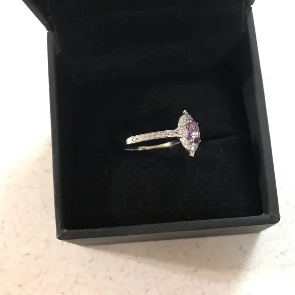 Oval Cut Amethyst Diamond Engagement Ring 3/4 ct TW 14k White Gold Kay S… - Picture 5 of 9